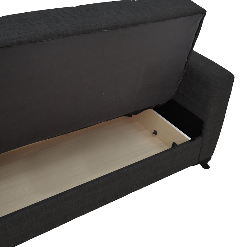 Canapea extensibilă cu depozitare Modesto, Diverse culori, 155x85x80 cm - Negru | SKU: 328-000032 | Canapea extensibilă cu depozitare Modesto, 155x85x80 cm, varianta Negru, produs pentru amenajarea locuinței, disponibil online în România la CasaMob
