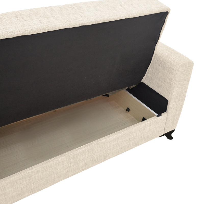 Canapea extensibilă cu depozitare Modesto, Diverse culori, 155x85x80 cm - Bej | SKU: 328-000044 | Canapea extensibilă cu depozitare Modesto, 155x85x80 cm, varianta Bej, produs pentru amenajarea locuinței, disponibil online în România la CasaMob