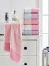 Roz - Gri - Alb | SKU: 336EPJ1112 | Set prosoape de baie 6 bucăți Fitilli, 50x85 cm, varianta Roz - Gri - Alb, produs pentru amenajarea locuinței, disponibil online în România la CasaMob
