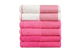 Set prosoape de baie 6 bucăți Fitilli, Diverse culori, 50x85 cm - Alb - Roz | SKU: 336EPJ1115 | Set prosoape de baie 6 bucăți Fitilli, 50x85 cm, varianta Alb - Roz, produs pentru amenajarea locuinței, disponibil online în România la CasaMob