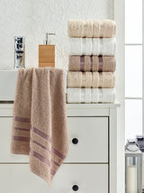 Set prosoape de baie 6 bucăți Flos, Diverse culori, 50x85 cm - Maro - Alb - Bej | SKU: 336EPJ1119 | Set prosoape de baie 6 bucăți Flos, 50x85 cm, varianta Maro - Alb - Bej, produs pentru amenajarea locuinței, disponibil online în România la CasaMob