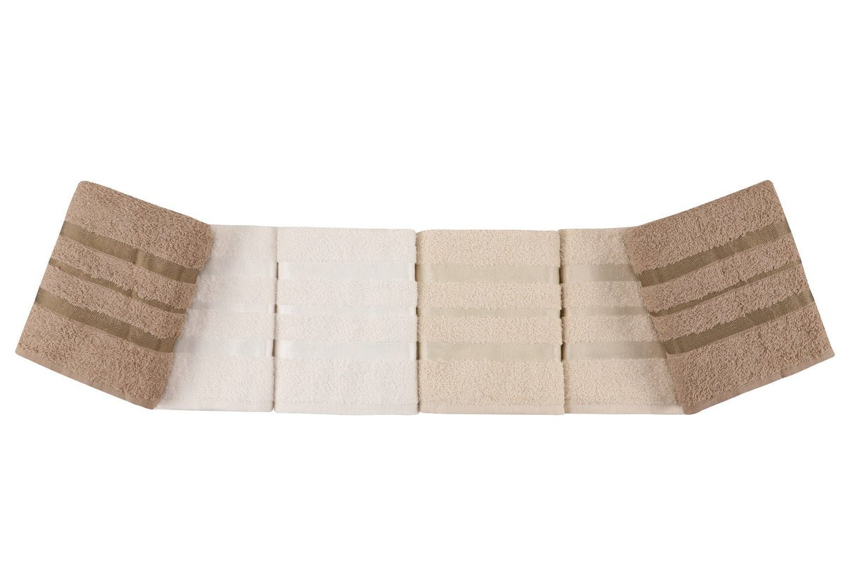 Set prosoape de baie 6 bucăți Flos, Diverse culori, 50x85 cm - Maro - Alb - Bej | SKU: 336EPJ1119 | Set prosoape de baie 6 bucăți Flos, 50x85 cm, varianta Maro - Alb - Bej, produs pentru amenajarea locuinței, disponibil online în România la CasaMob