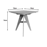 Masă dining Cadrada, Natural, 70x70x76 cm