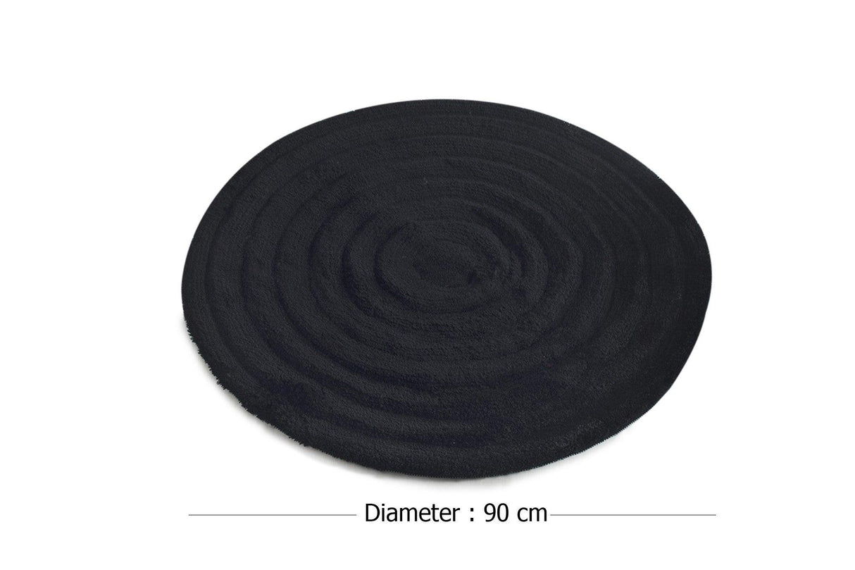 Covoraș de baie Round, Diverse culori, Ø90x30 cm - Negru | SKU: 351ALS1006 | Covoraș de baie Round, Ø90x30 cm, varianta Negru, produs pentru amenajarea locuinței, disponibil online în România la CasaMob
