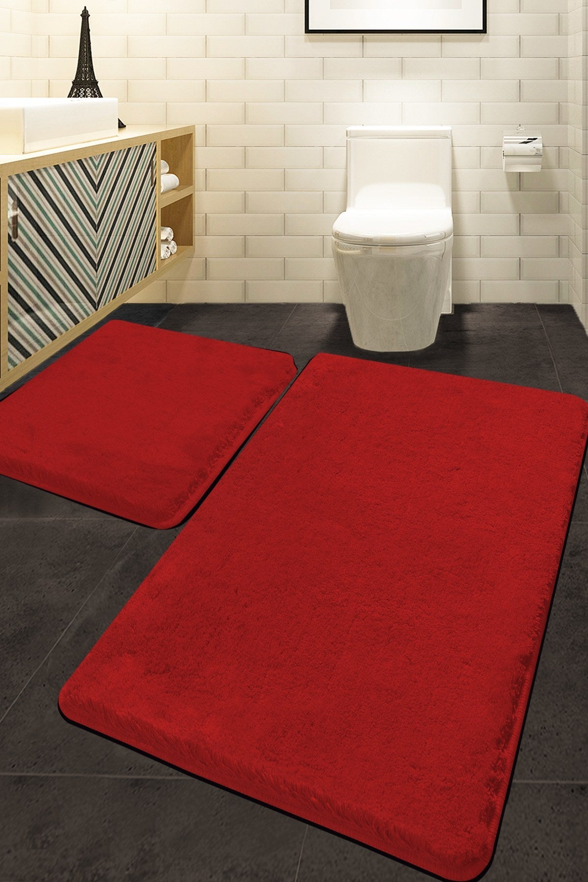 Covoraș de baie Colors of, Roșu, Diverse configurații, Diverse dimensiuni - 60x100 cm - 2 bucăți | SKU: 351ALS2164 | Covoraș de baie Colors of, Roșu, varianta 60x100 cm - 2 bucăți, produs pentru amenajarea locuinței, disponibil online în România la CasaMob