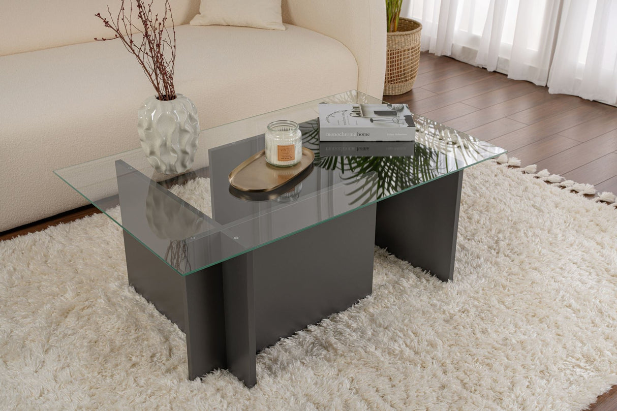 Măsuță de cafea Vetrino, Diverse culori, 105x65x40 cm - Antracit | SKU: 353NRD1105 | Măsuță de cafea Vetrino, 105x65x40 cm, varianta Antracit, produs pentru amenajarea locuinței, disponibil online în România la CasaMob