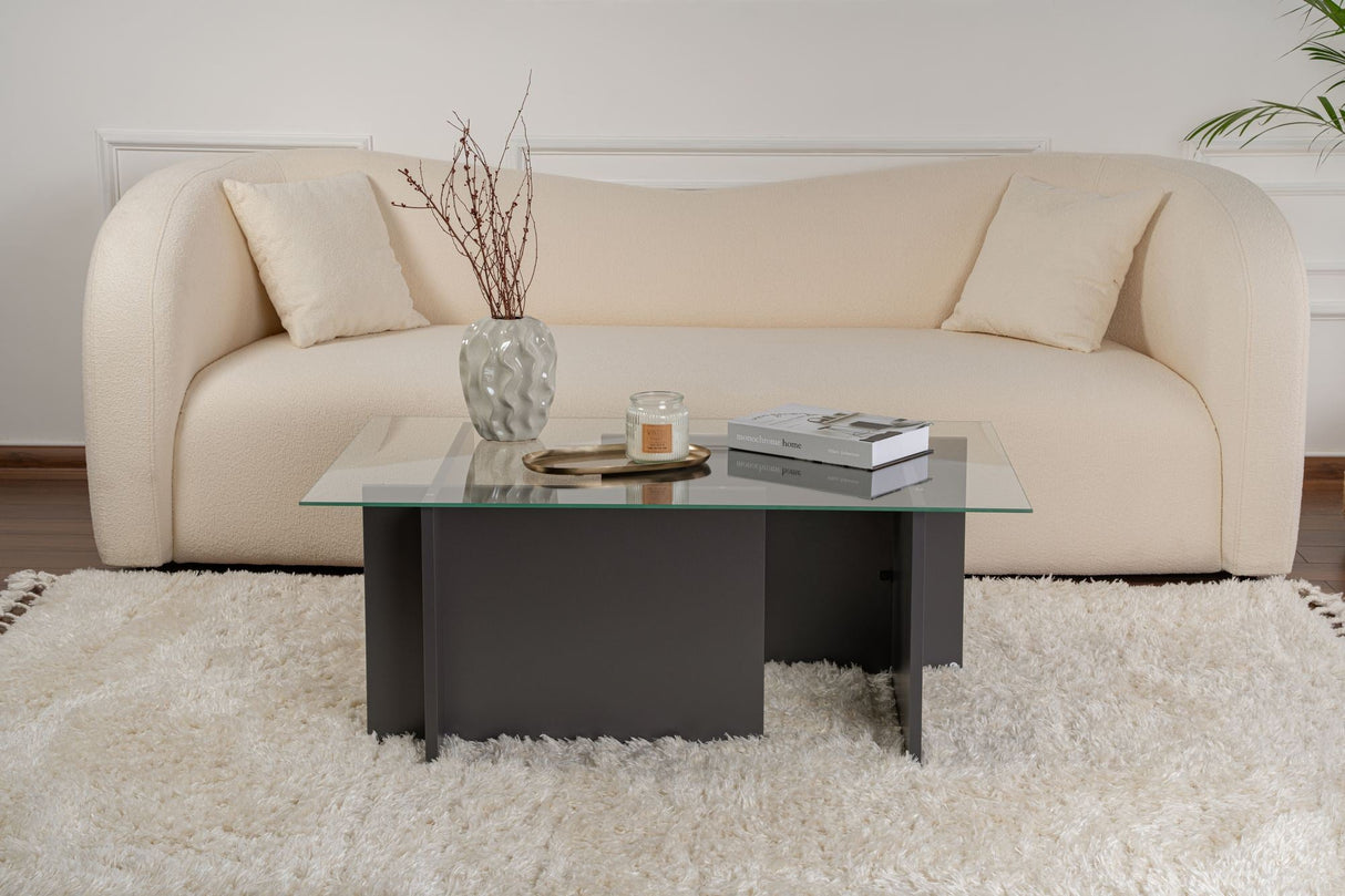 Măsuță de cafea Vetrino, Diverse culori, 105x65x40 cm - Antracit | SKU: 353NRD1105 | Măsuță de cafea Vetrino, 105x65x40 cm, varianta Antracit, produs pentru amenajarea locuinței, disponibil online în România la CasaMob