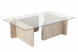 Măsuță de cafea Flavio, Diverse culori, 105x65x30 cm - Travertin | SKU: 353NRD1110 | Măsuță de cafea Flavio, 105x65x30 cm, varianta Travertin, produs pentru amenajarea locuinței, disponibil online în România la CasaMob