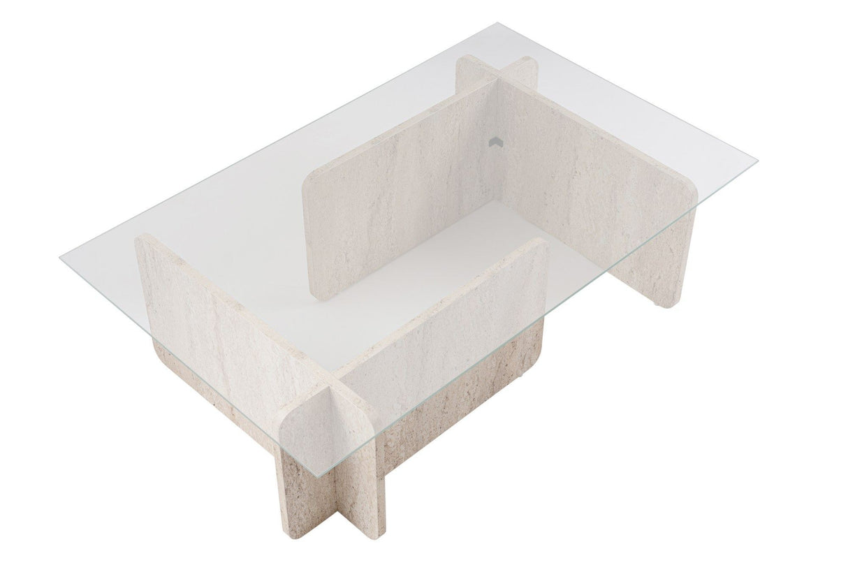 Măsuță de cafea Flavio, Diverse culori, 105x65x30 cm - Travertin | SKU: 353NRD1110 | Măsuță de cafea Flavio, 105x65x30 cm, varianta Travertin, produs pentru amenajarea locuinței, disponibil online în România la CasaMob