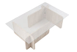 Măsuță de cafea Flavio, Diverse culori, 105x65x30 cm - Travertin | SKU: 353NRD1110 | Măsuță de cafea Flavio, 105x65x30 cm, varianta Travertin, produs pentru amenajarea locuinței, disponibil online în România la CasaMob