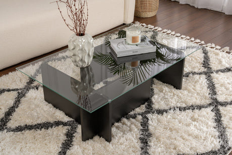 Măsuță de cafea Flavio - Wooden Black, Wood black, 105x65x30 cm