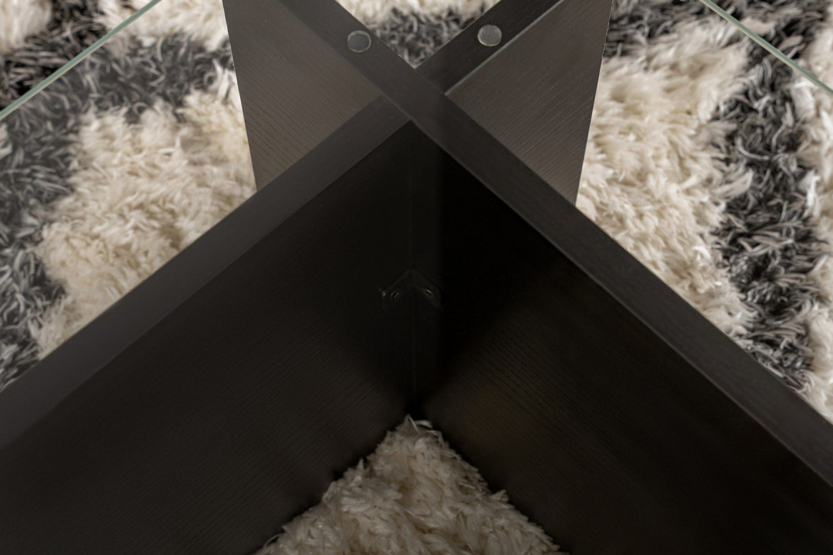 Măsuță de cafea Flavio - Wooden Black, Wood black, 105x65x30 cm