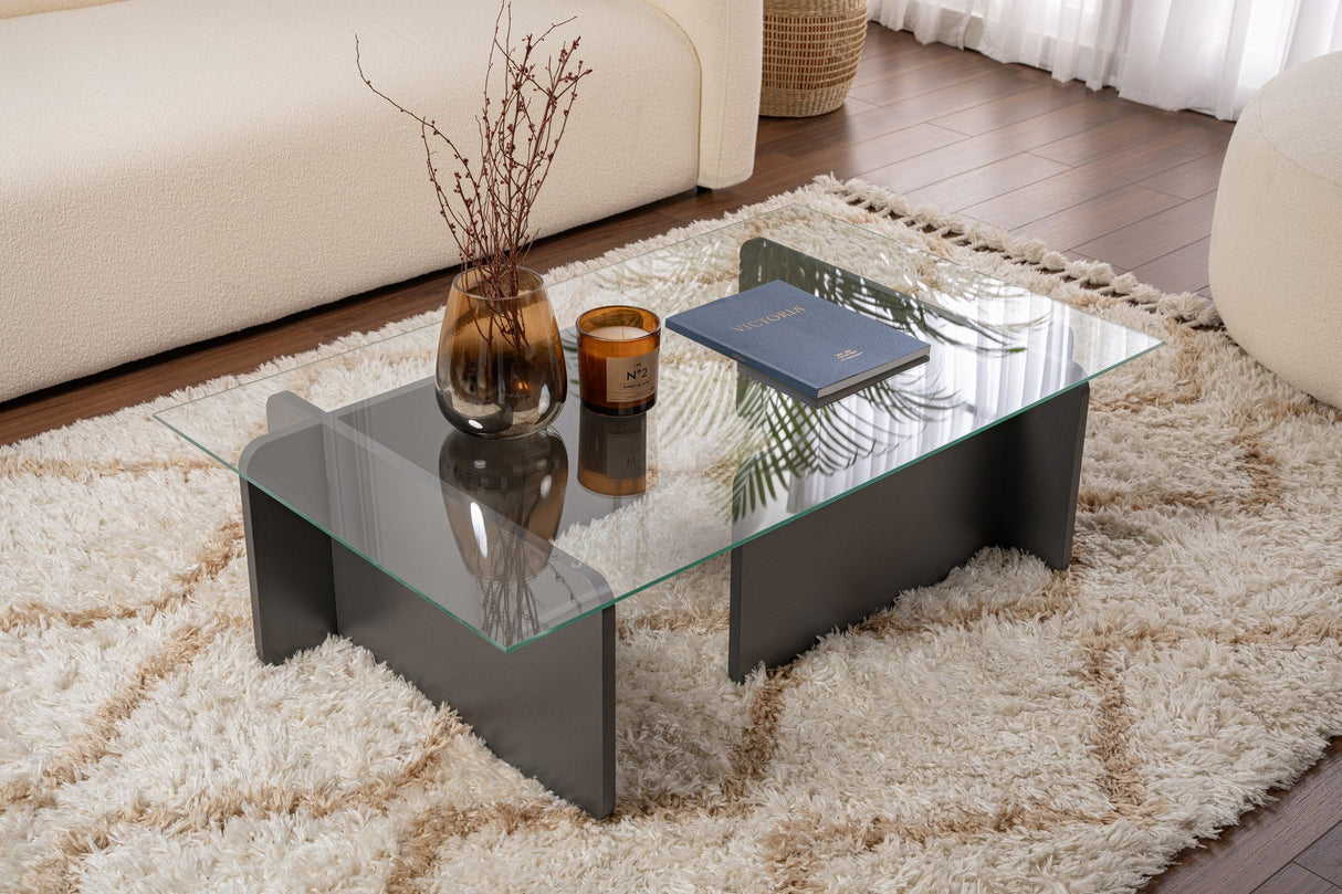 Măsuță de cafea Flavio, Diverse culori, 105x65x30 cm - Antracit | SKU: 353NRD1112 | Măsuță de cafea Flavio, 105x65x30 cm, varianta Antracit, produs pentru amenajarea locuinței, disponibil online în România la CasaMob