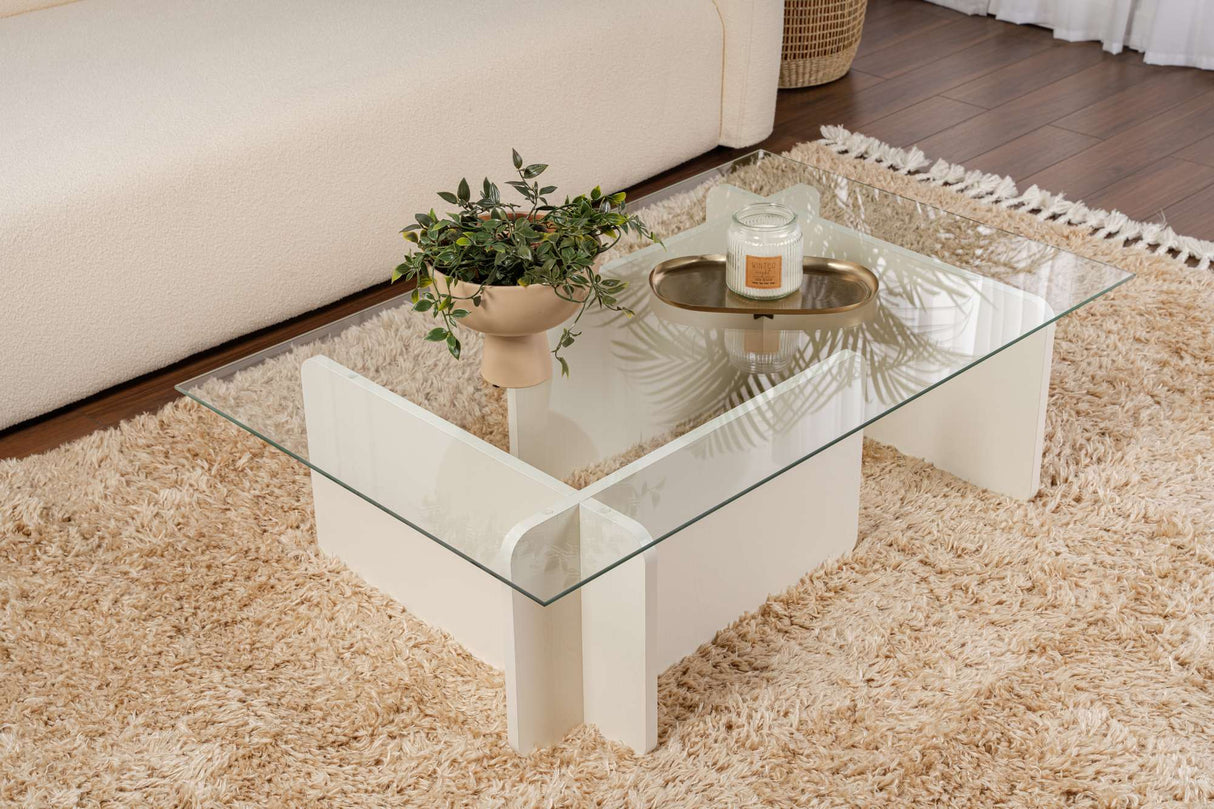 Măsuță de cafea Flavio, Diverse culori, 105x65x30 cm - Alb cu aspect de lemn | SKU: 353NRD1115 | Măsuță de cafea Flavio, 105x65x30 cm, varianta Alb cu aspect de lemn, produs pentru amenajarea locuinței, disponibil online în România la CasaMob