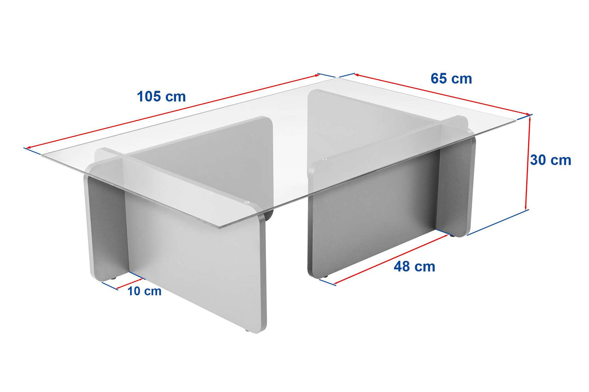 Măsuță de cafea Flavio, Diverse culori, 105x65x30 cm - Alb cu aspect de lemn | SKU: 353NRD1115 | Măsuță de cafea Flavio, 105x65x30 cm, varianta Alb cu aspect de lemn, produs pentru amenajarea locuinței, disponibil online în România la CasaMob