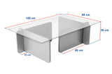 Măsuță de cafea Flavio, Diverse culori, 105x65x30 cm - Alb cu aspect de lemn | SKU: 353NRD1115 | Măsuță de cafea Flavio, 105x65x30 cm, varianta Alb cu aspect de lemn, produs pentru amenajarea locuinței, disponibil online în România la CasaMob