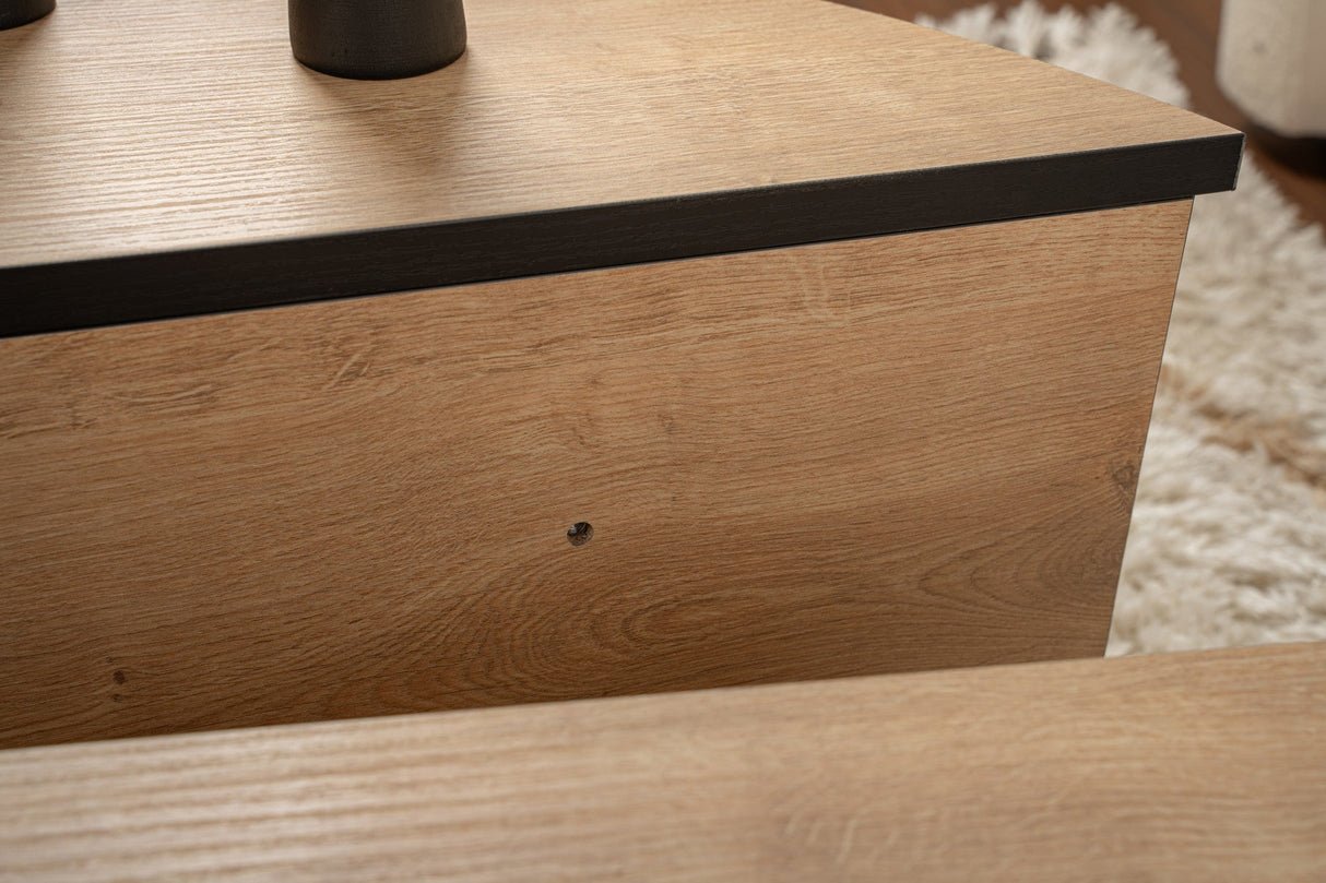 Măsuță de cafea Orion, Diverse culori, 90x60x30 cm - Honey oak - Negru | SKU: 353NRD1119 | Măsuță de cafea Orion, 90x60x30 cm, varianta Honey oak - Negru, produs pentru amenajarea locuinței, disponibil online în România la CasaMob