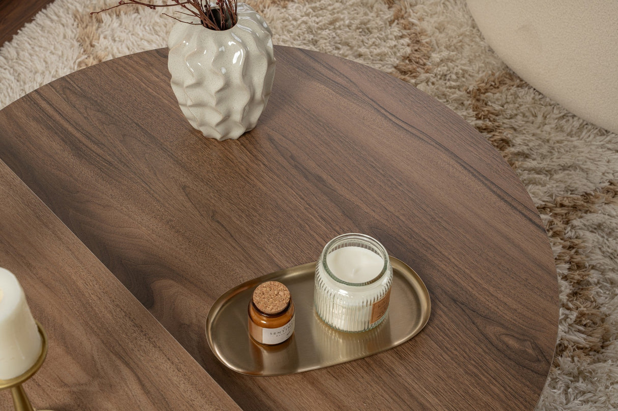 Măsuță de cafea Orion, Diverse culori, 90x60x30 cm - Venezia walnut - Alb | SKU: 353NRD1120 | Măsuță de cafea Orion, 90x60x30 cm, varianta Venezia walnut - Alb, produs pentru amenajarea locuinței, disponibil online în România la CasaMob