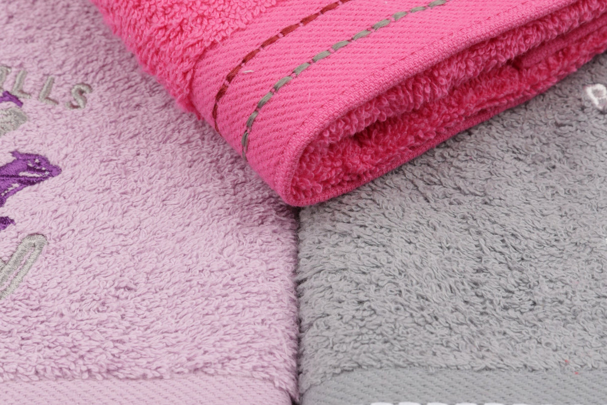 Prosop de baie 3 bucăți 401, Diverse culori, 50x90 cm - Fucsia - Lila - Gri | SKU: 355BHP2292 | Prosop de baie 3 bucăți 401, 50x90 cm, varianta Fucsia - Lila - Gri, produs pentru amenajarea locuinței, disponibil online în România la CasaMob