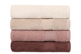 Set prosoape de baie 4 bucăți 801, Diverse culori, Diverse dimensiuni - Crem - Bej - Maro - 50x90 cm | SKU: 355BHP2374 | Set prosoape de baie 4 bucăți 801, varianta Crem - Bej - Maro - 50x90 cm, produs pentru amenajarea locuinței, disponibil online în România la CasaMob