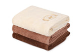 Set prosoape de baie 402, Diverse culori, Diverse configurații, Diverse dimensiuni - Crem - Maro deschis - Maro închis - 70x140 cm - 3 bucăți | SKU: 355BHP2463 | Set prosoape de baie 402, varianta Crem - Maro deschis - Maro închis - 70x140 cm - 3 bucăți, produs pentru amenajarea locuinței, disponibil online în România la CasaMob