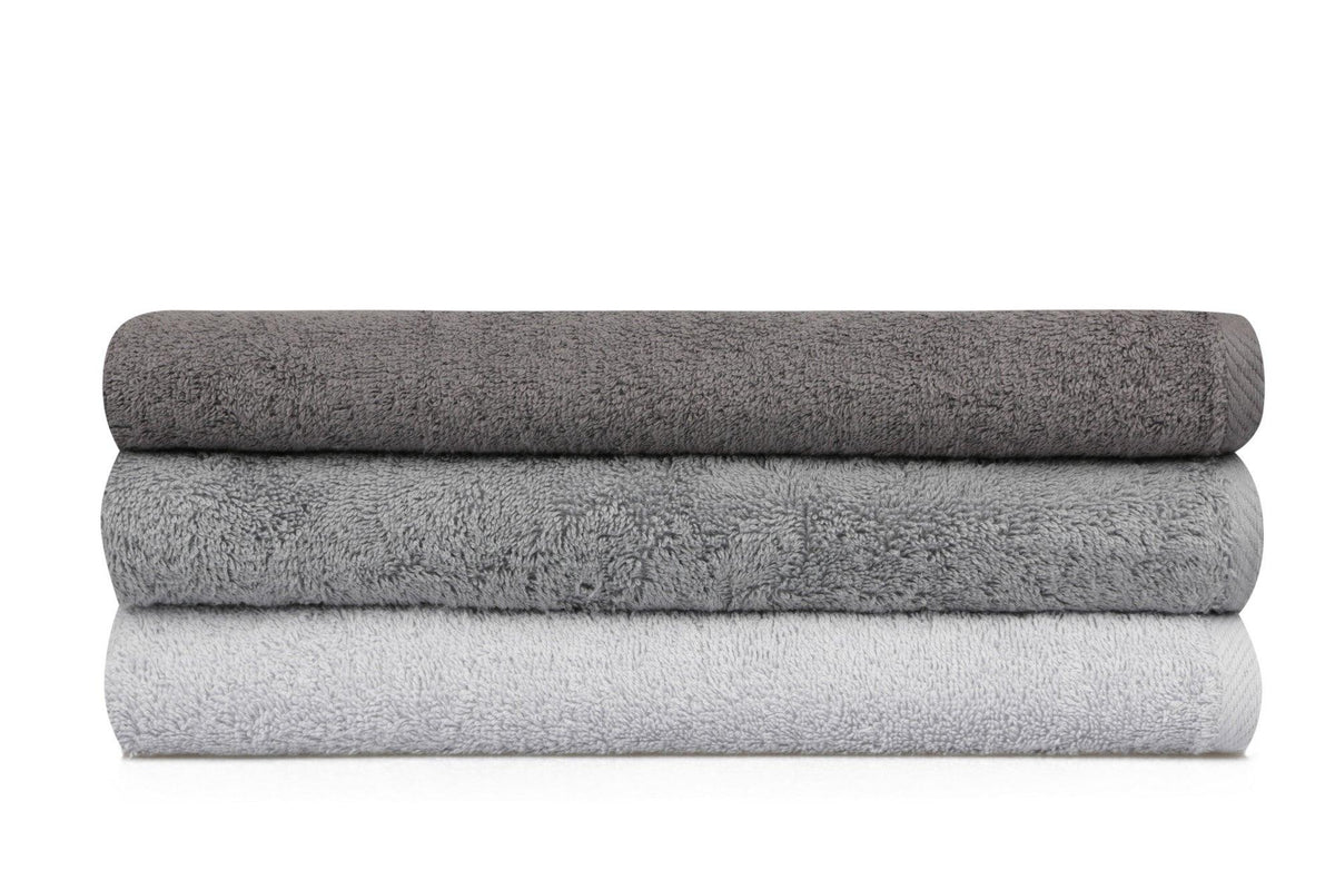 Gri deschis - Gri - Gri închis - 70x140 cm - 3 bucăți | SKU: 355BHP2464 | Set prosoape de baie 402, varianta Gri deschis - Gri - Gri închis - 70x140 cm - 3 bucăți, produs pentru amenajarea locuinței, disponibil online în România la CasaMob