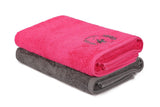 Set prosoape de baie 402, Diverse culori, Diverse configurații, Diverse dimensiuni - Gri închis - Fucsia - 70x140 cm - 2 bucăți | SKU: 355BHP2458 | Set prosoape de baie 402, varianta Gri închis - Fucsia - 70x140 cm - 2 bucăți, produs pentru amenajarea locuinței, disponibil online în România la CasaMob