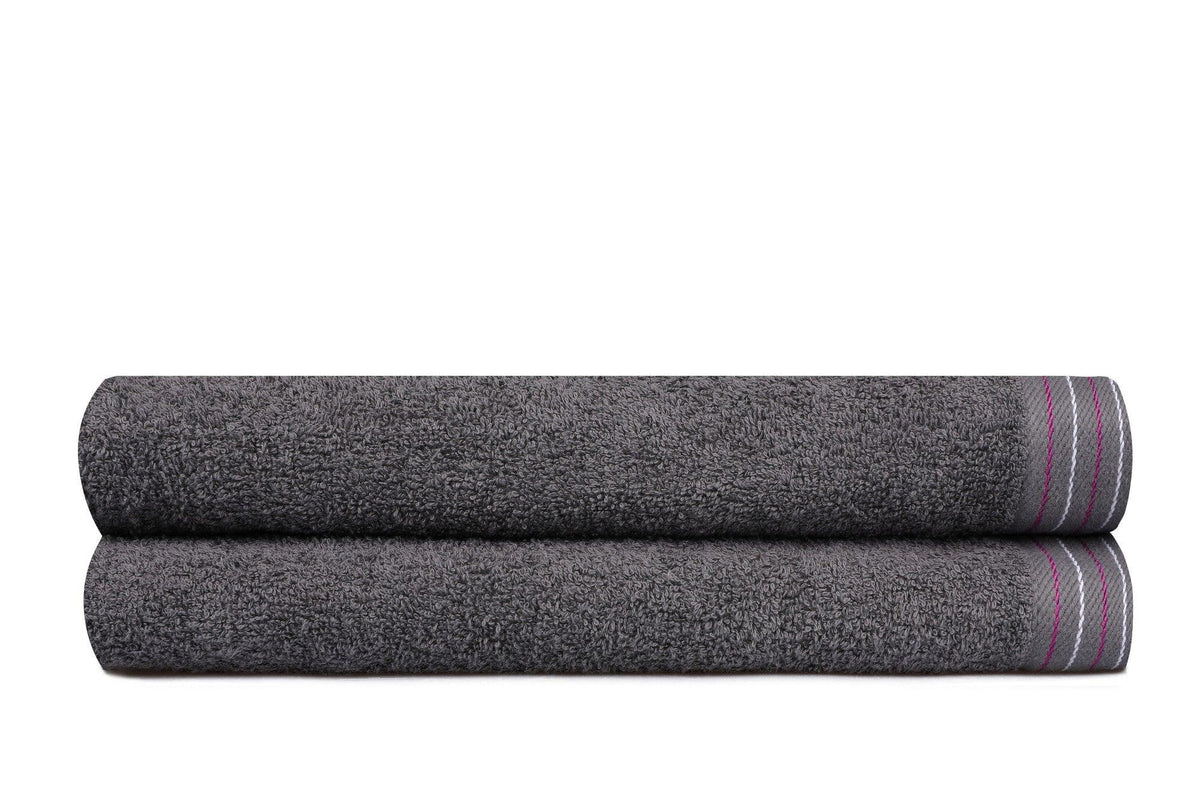 Gri închis - 70x140 cm | SKU: 355BHP2499 | Set prosoape de baie 2 bucăți 405, varianta Gri închis - 70x140 cm, produs pentru amenajarea locuinței, disponibil online în România la CasaMob