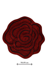 Covoraș de baie Big Rose, Roșu, Ø90x18 cm