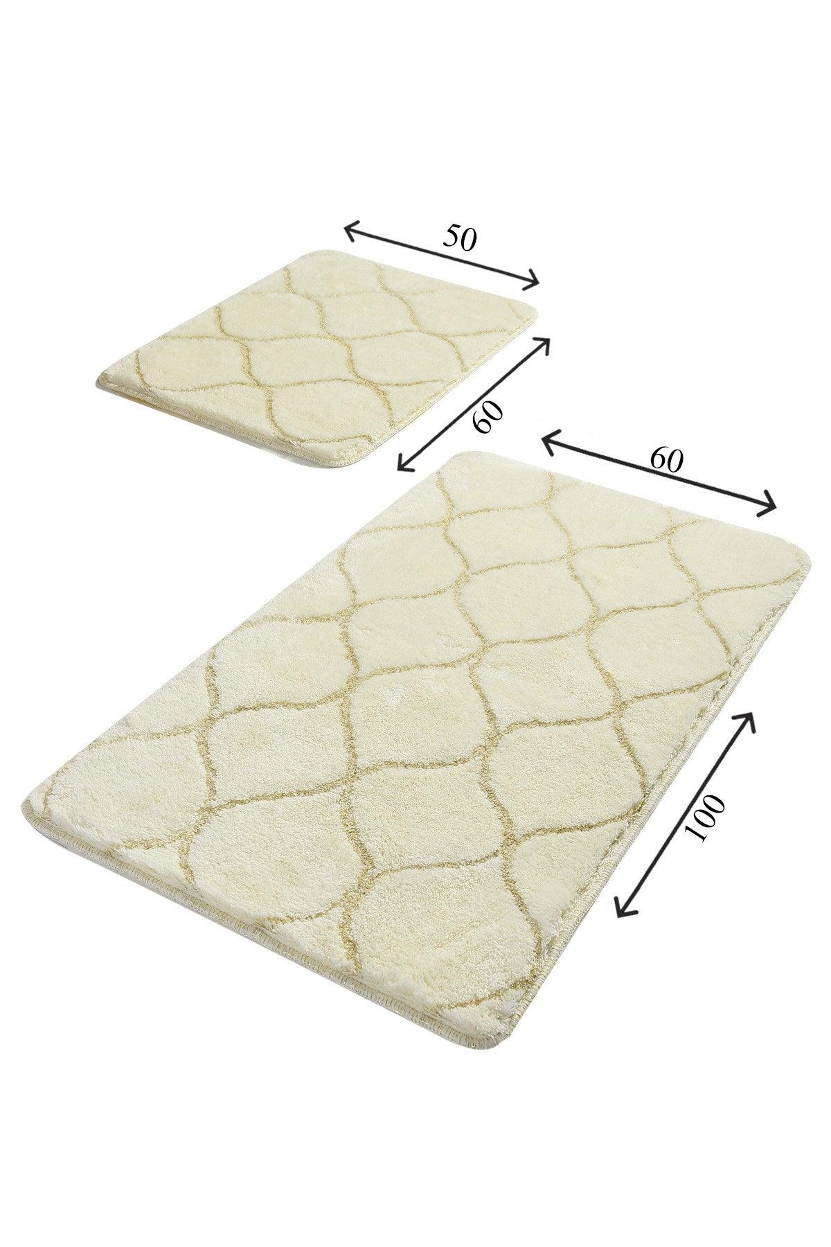Covoraș de baie 2 bucăți Infinity, Diverse culori, 60x100 cm - Ecru | SKU: 359CHL2255 | Covoraș de baie 2 bucăți Infinity, 60x100 cm, varianta Ecru, produs pentru amenajarea locuinței, disponibil online în România la CasaMob