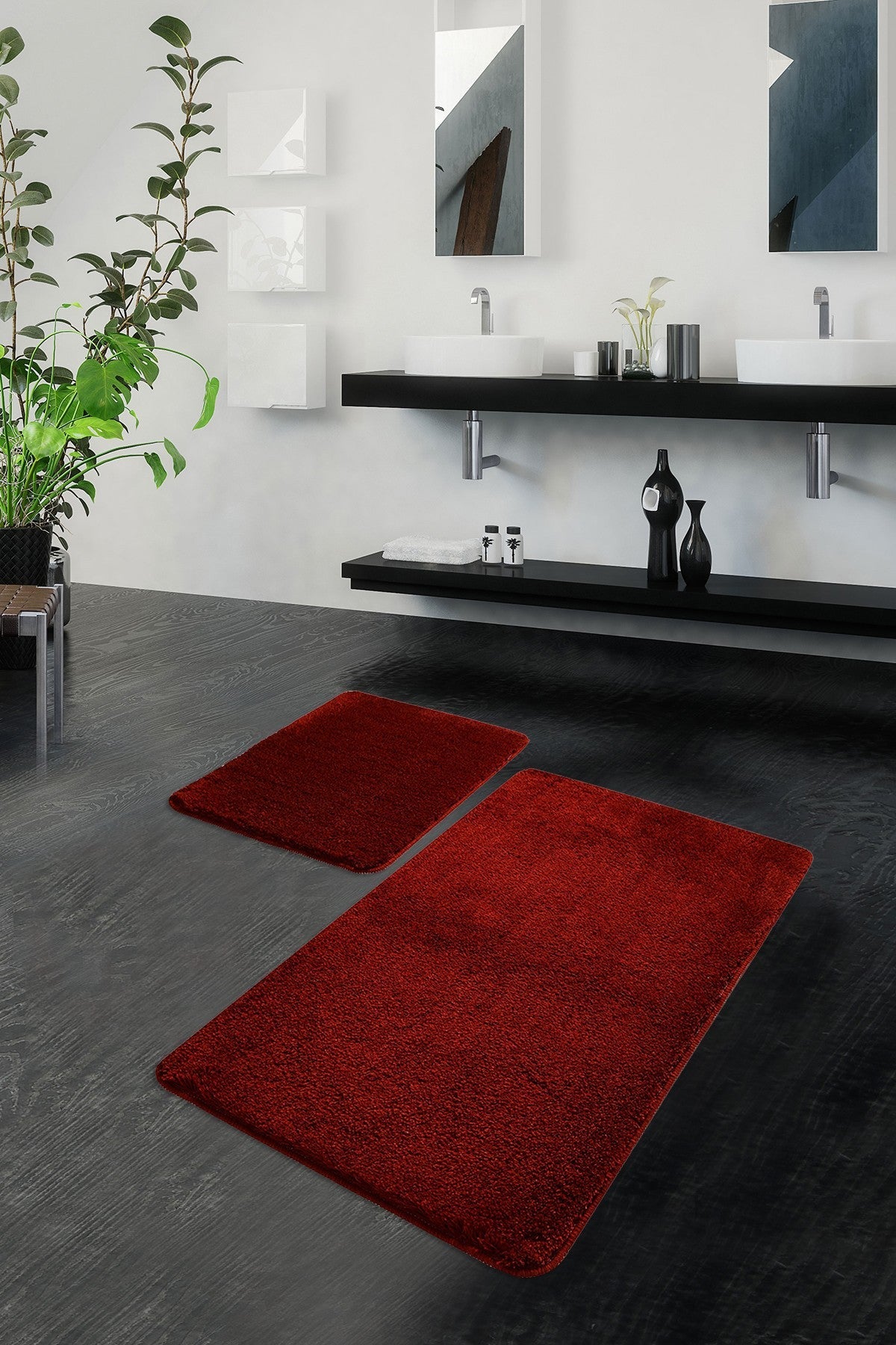 Covoraș de baie Havai, Diverse culori, Diverse configurații, Diverse dimensiuni - Roșu - 60x100 cm - 2 bucăți | SKU: 359CHL2325 | Covoraș de baie Havai, varianta Roșu - 60x100 cm - 2 bucăți, produs pentru amenajarea locuinței, disponibil online în România la CasaMob