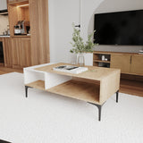 Măsuță de cafea Tarz, Diverse culori, 90x50x39 cm - Alb - Stejar | SKU: 360ALE1602 | Măsuță de cafea Tarz, 90x50x39 cm, varianta Alb - Stejar, produs pentru amenajarea locuinței, disponibil online în România la CasaMob