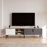 Comodă TV Tarz, Diverse culori, 180x33x49 cm - Alb - Antracit - Stejar | SKU: 360ALE1703 | Comodă TV Tarz, 180x33x49 cm, varianta Alb - Antracit - Stejar, produs pentru amenajarea locuinței, disponibil online în România la CasaMob
