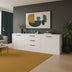 Bufet modern cu depozitare  Doha, Alb, Lemn, 210x45x81cm