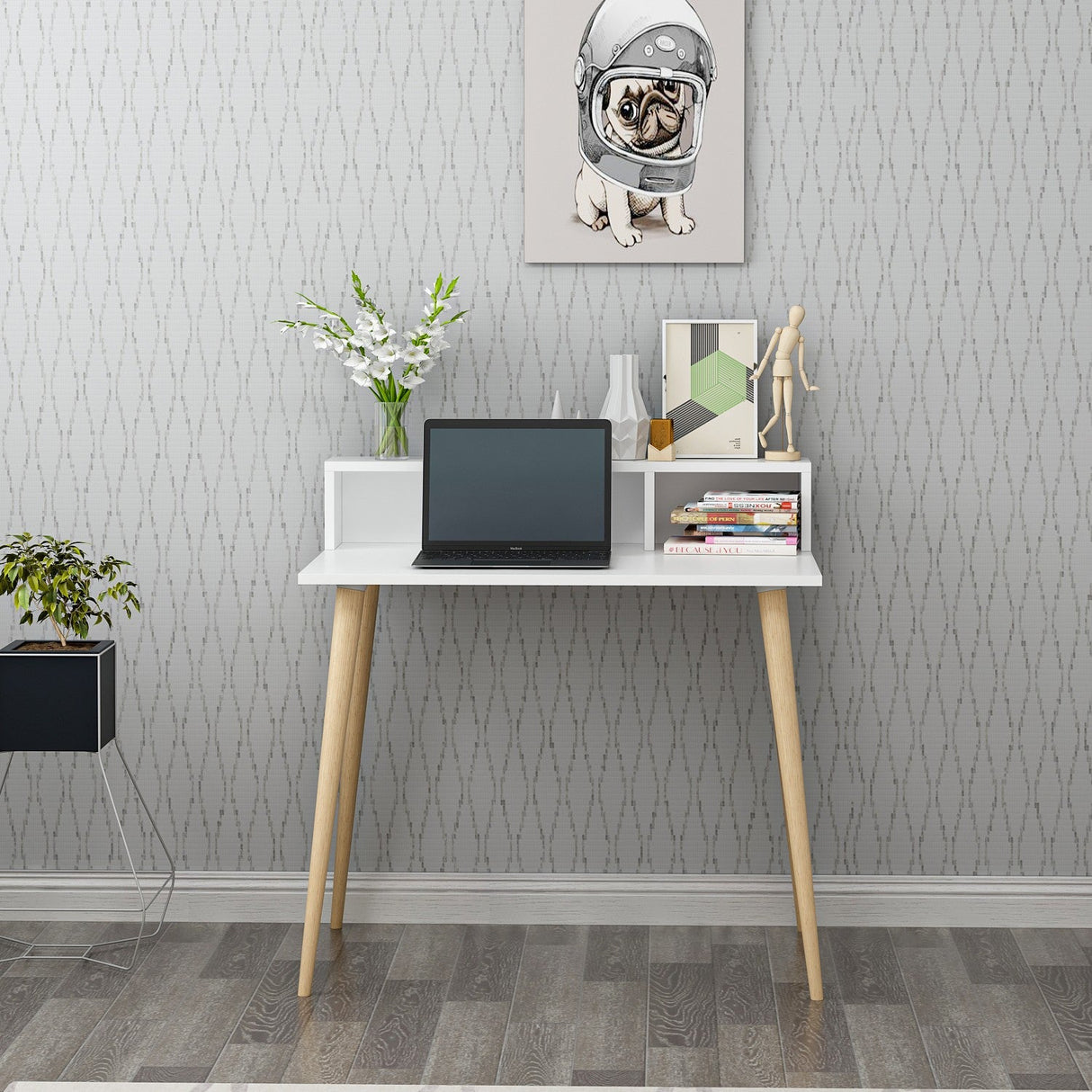 Birou Ronas 90, Diverse culori, 90x75x60 cm - Alb | SKU: 362ANT1124 | Birou Ronas 90, 90x75x60 cm, varianta Alb, produs pentru amenajarea locuinței, disponibil online în România la CasaMob