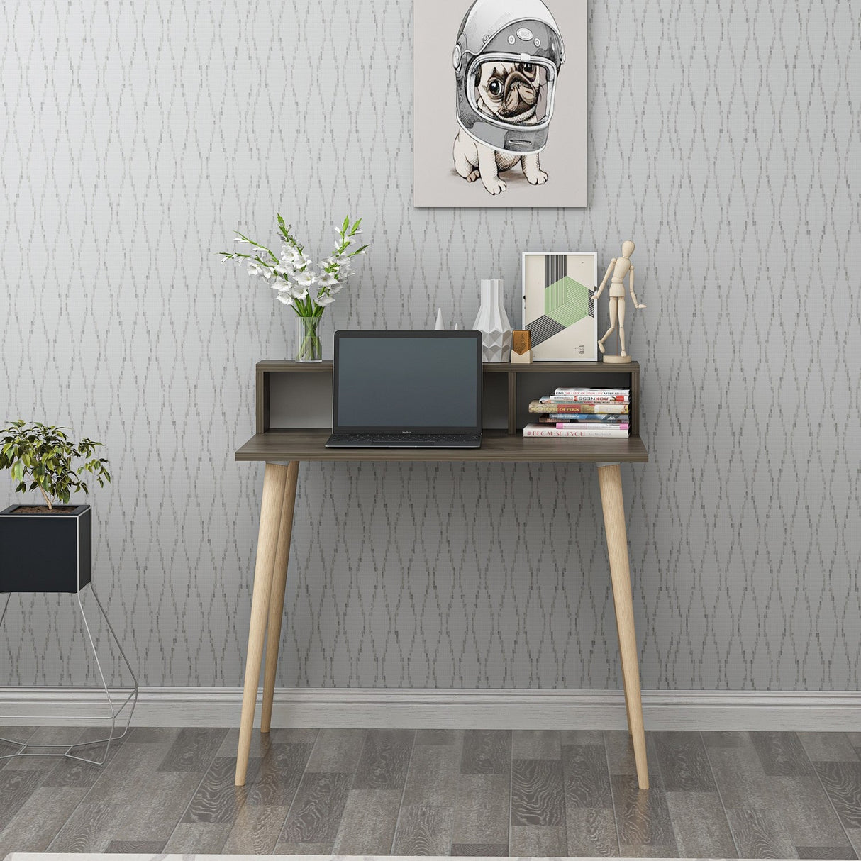 Birou Ronas 90, Diverse culori, 90x75x60 cm - Nuc | SKU: 362ANT1125 | Birou Ronas 90, 90x75x60 cm, varianta Nuc, produs pentru amenajarea locuinței, disponibil online în România la CasaMob