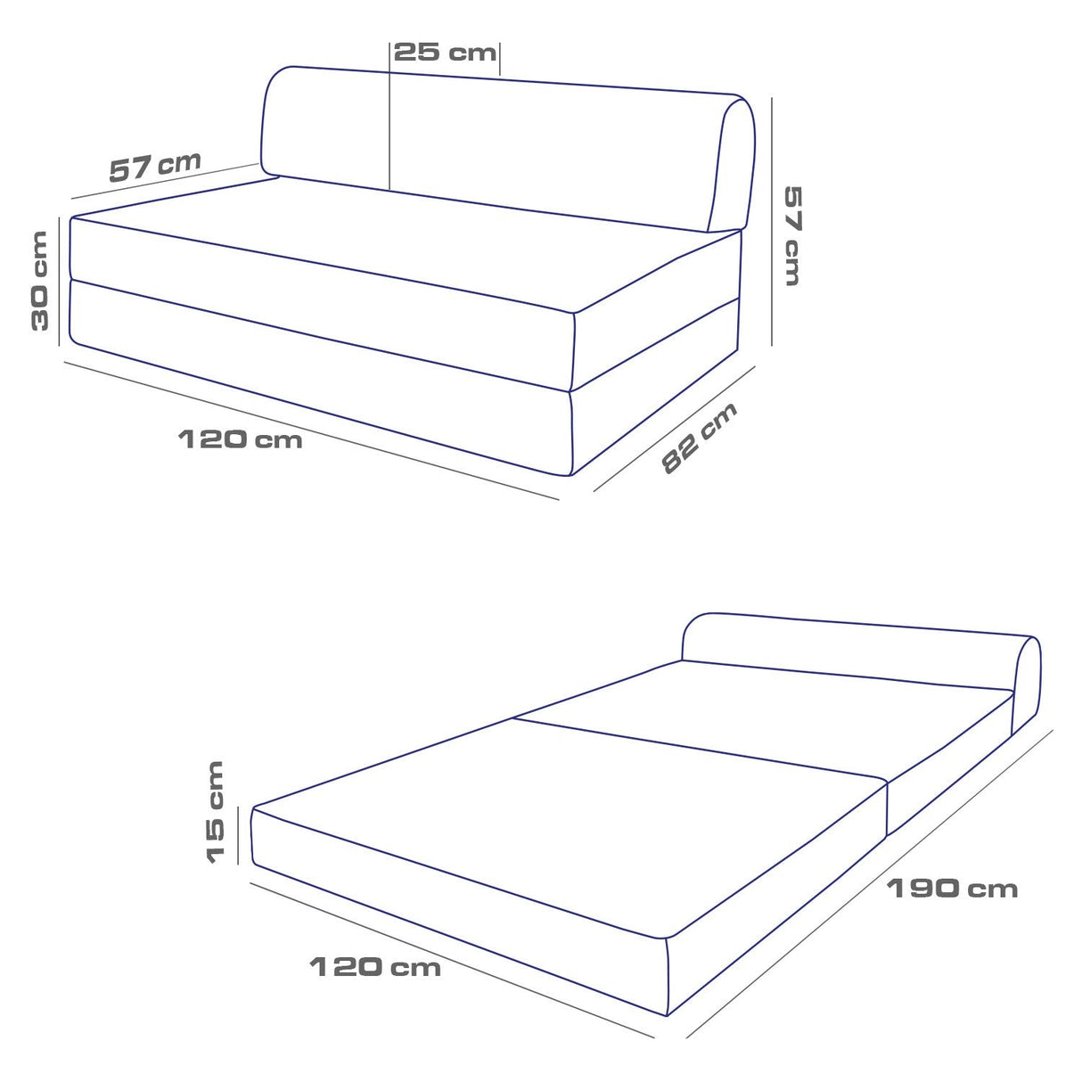 Canapea extensibilă 2 locuri Magic, Diverse culori, 120x82x57 cm - Albastru | SKU: 363SLD1118 | Canapea extensibilă 2 locuri Magic, 120x82x57 cm, varianta Albastru, produs pentru amenajarea locuinței, disponibil online în România la CasaMob