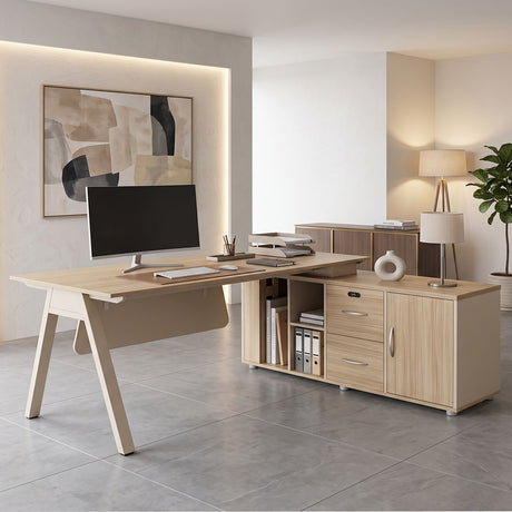 Birou Stark, Stejar-Bej, 180x80x75 cm