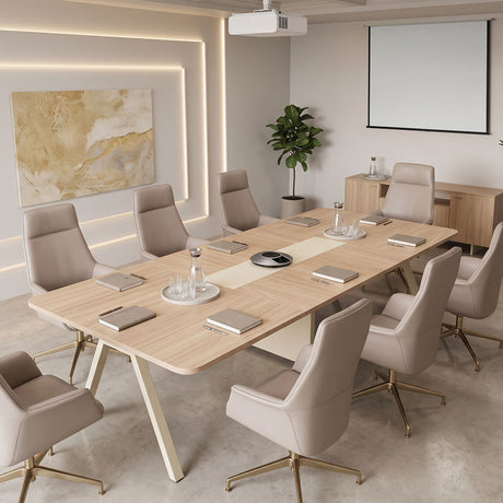 Masă dining Azari, Stejar-Bej, 240x120x75 cm