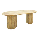 Masă dining Flute, Lemn masiv de mango, Natural, 200x90x76 cm