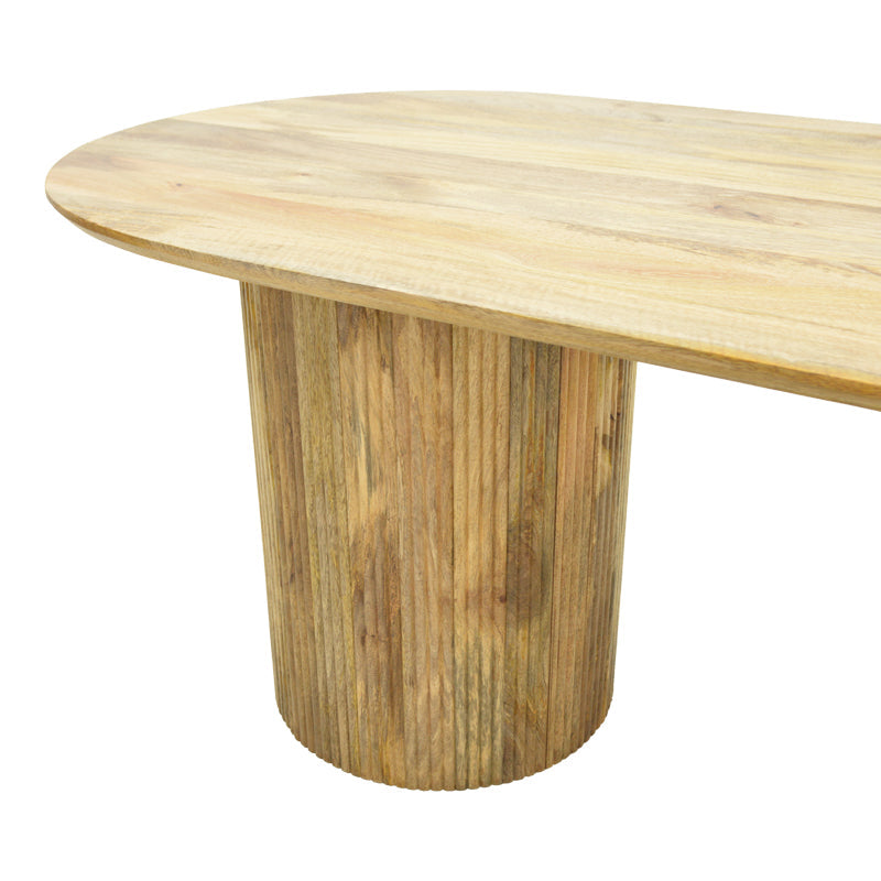 Masă dining Flute, Lemn masiv de mango, Natural, 200x90x76 cm