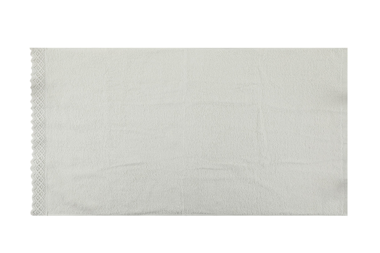 Set prosoape de baie 4 bucăți Dantelli 4'lü, Roz - Mentă - Alb - Bej, 50x90 cm