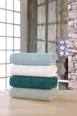 Set prosoape de baie 4 bucăți Martin 50, Alb - Verde - Albastru - Verde deschis, 50x90 cm, SKU 373VDN1114, imagine 1