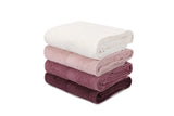 Set prosoape de baie 4 bucăți Ruby 50, Alb - Pudră - Mov - Bordo, 50x90 cm
