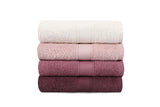 Set prosoape de baie 4 bucăți Ruby 50, Alb - Pudră - Mov - Bordo, 50x90 cm