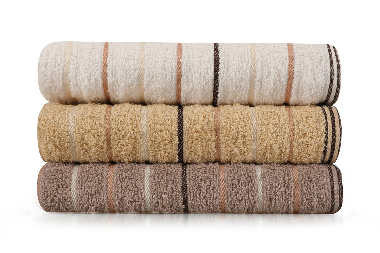Set prosoape de baie 3 bucăți Milan 3'lü Set, Diverse culori, Diverse dimensiuni - Camel - Alb - Maro - 50x90 cm | SKU: 373VDN1135 | Set prosoape de baie 3 bucăți Milan 3'lü Set, varianta Camel - Alb - Maro - 50x90 cm, produs pentru amenajarea locuinței, disponibil online în România la CasaMob