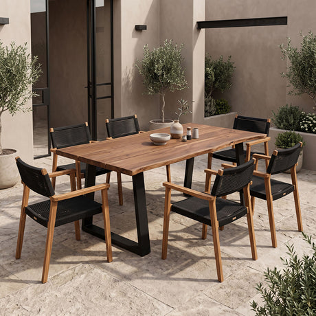 Masă dining Miles, Nuc, 200x100x76 cm