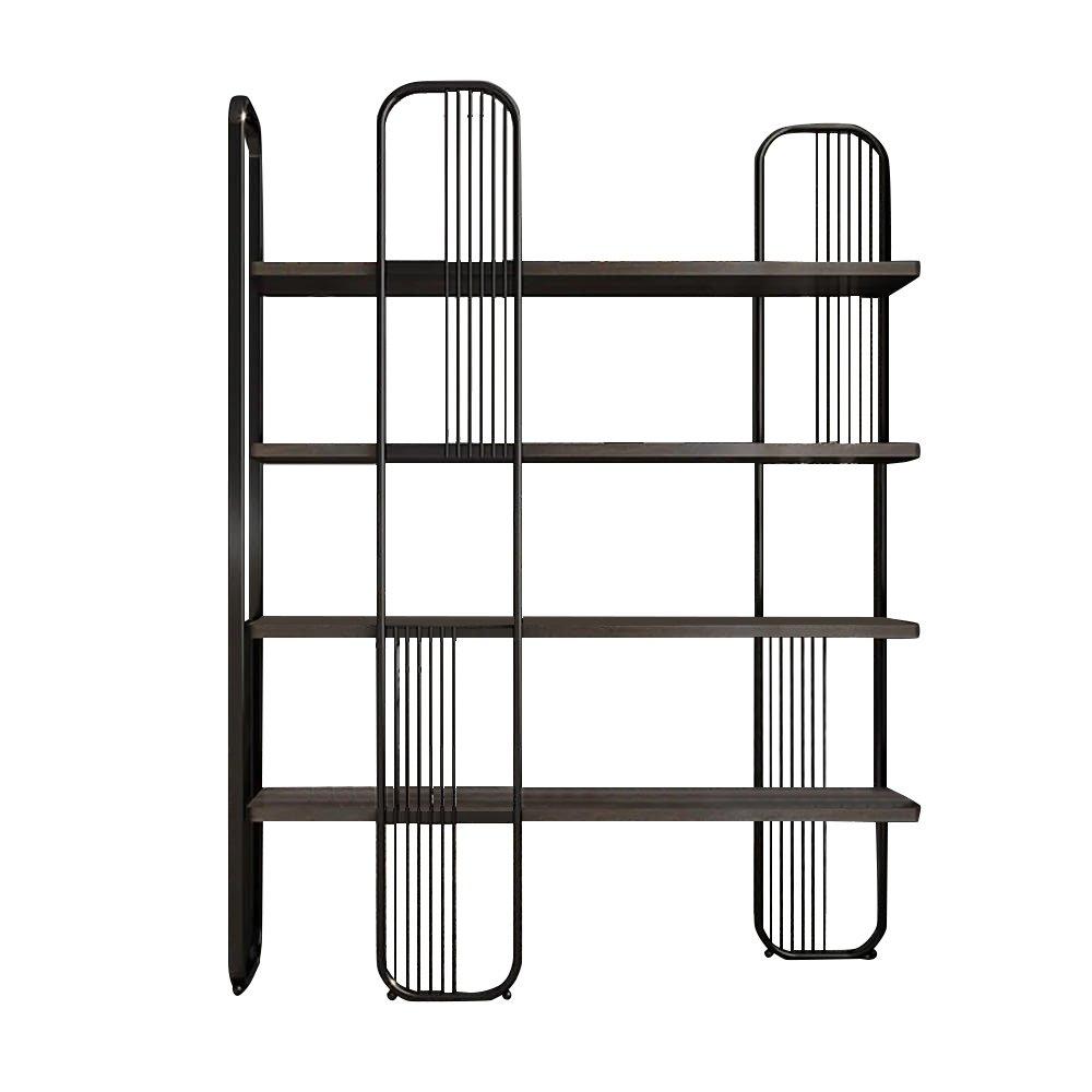 Biblioteca Lux Sierra 4 Rafturi, Cadru Metal (diverse dimensiuni) - Negru, SKU 379VLV1306