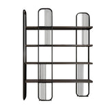 Biblioteca Lux Sierra 4 Rafturi, Cadru Metal (diverse dimensiuni) - Negru, SKU 379VLV1306