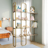 Biblioteca Lux Sierra 4 Rafturi, Cadru Metal (diverse dimensiuni) - Auriu, SKU 379VLV1306